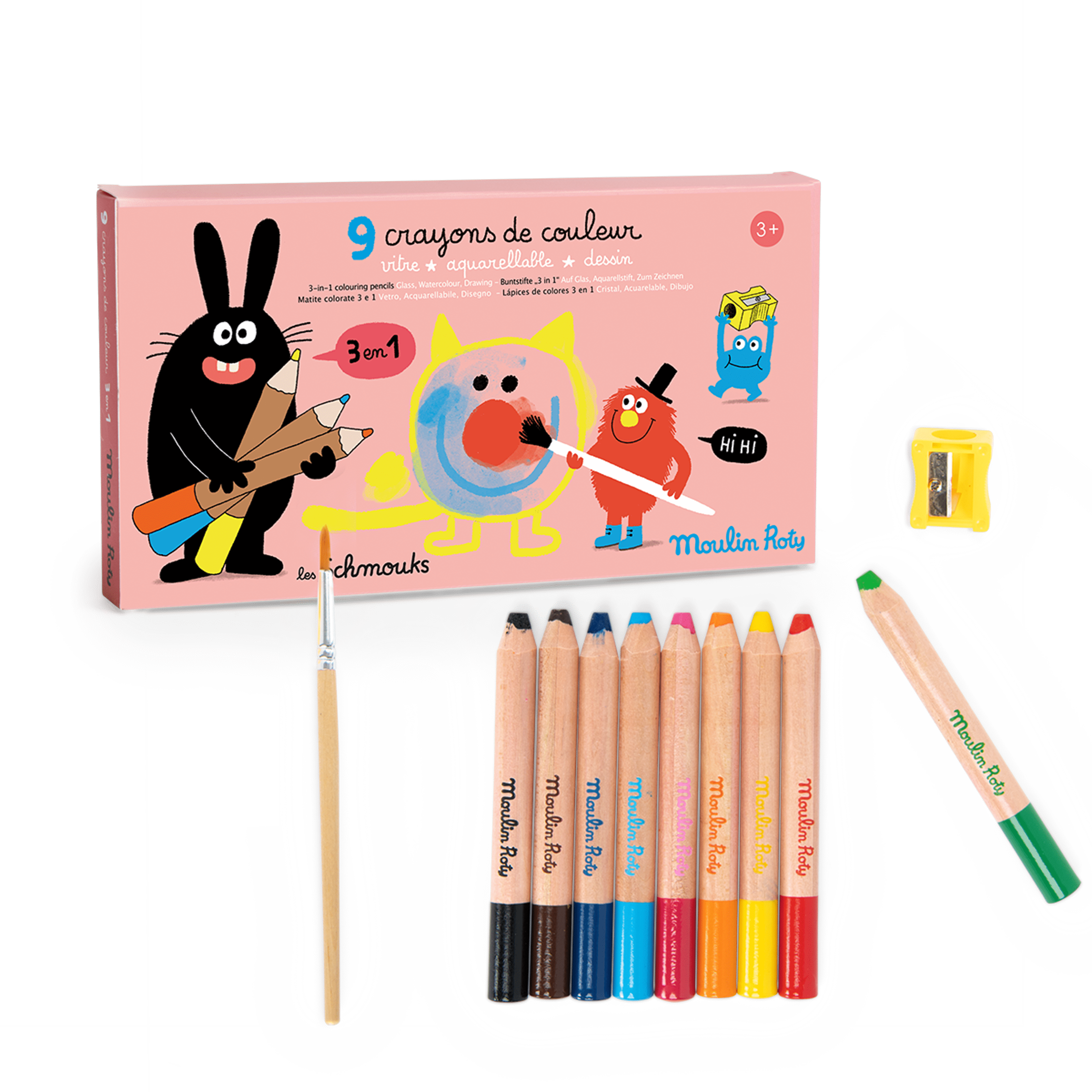 9 crayons couleur aquarelle -  Les Schmouks