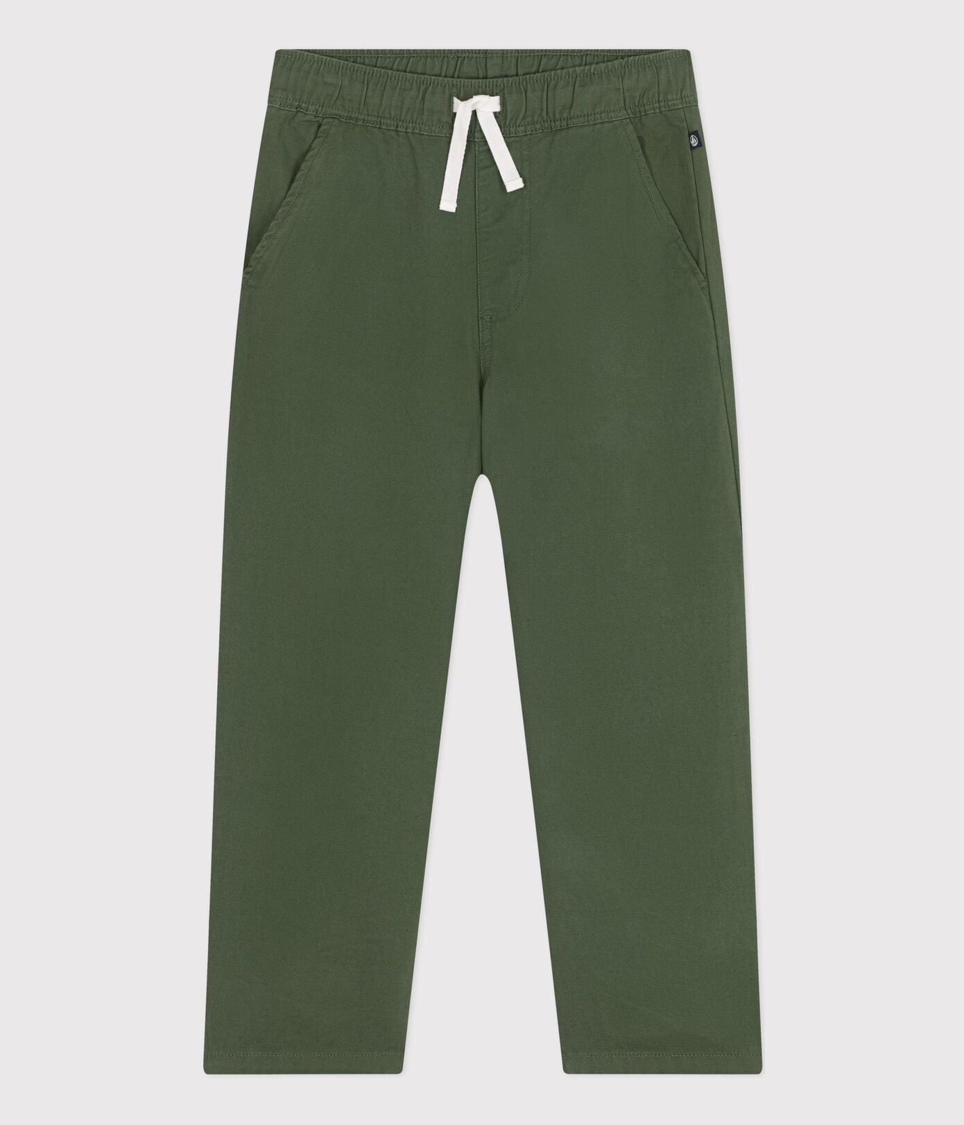 Pantalon toile de coton vert croco - enfant