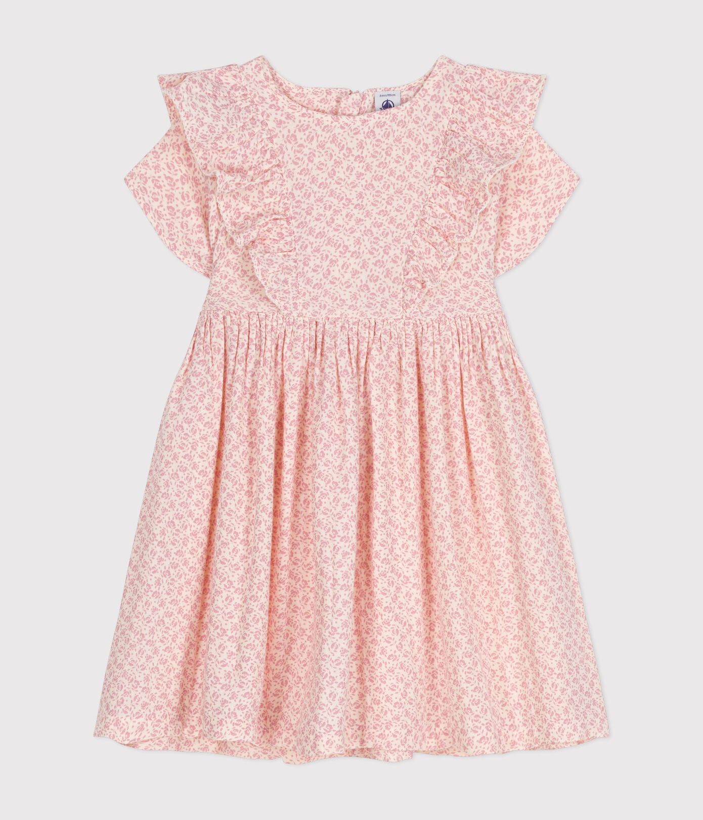 Robe imprimée manches courtes en gaze de coton enfant