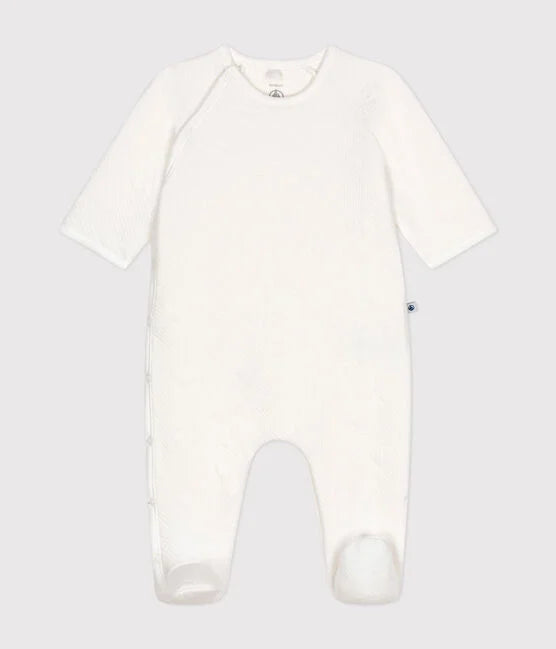 Pyjama bébé en tubique blanc liste #332794