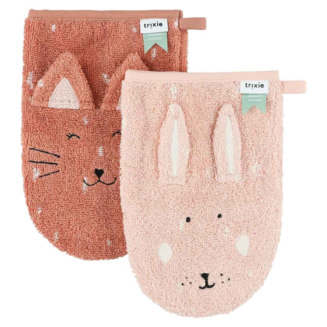 Lot de 2 gants de toilettes Cat/Rabbit