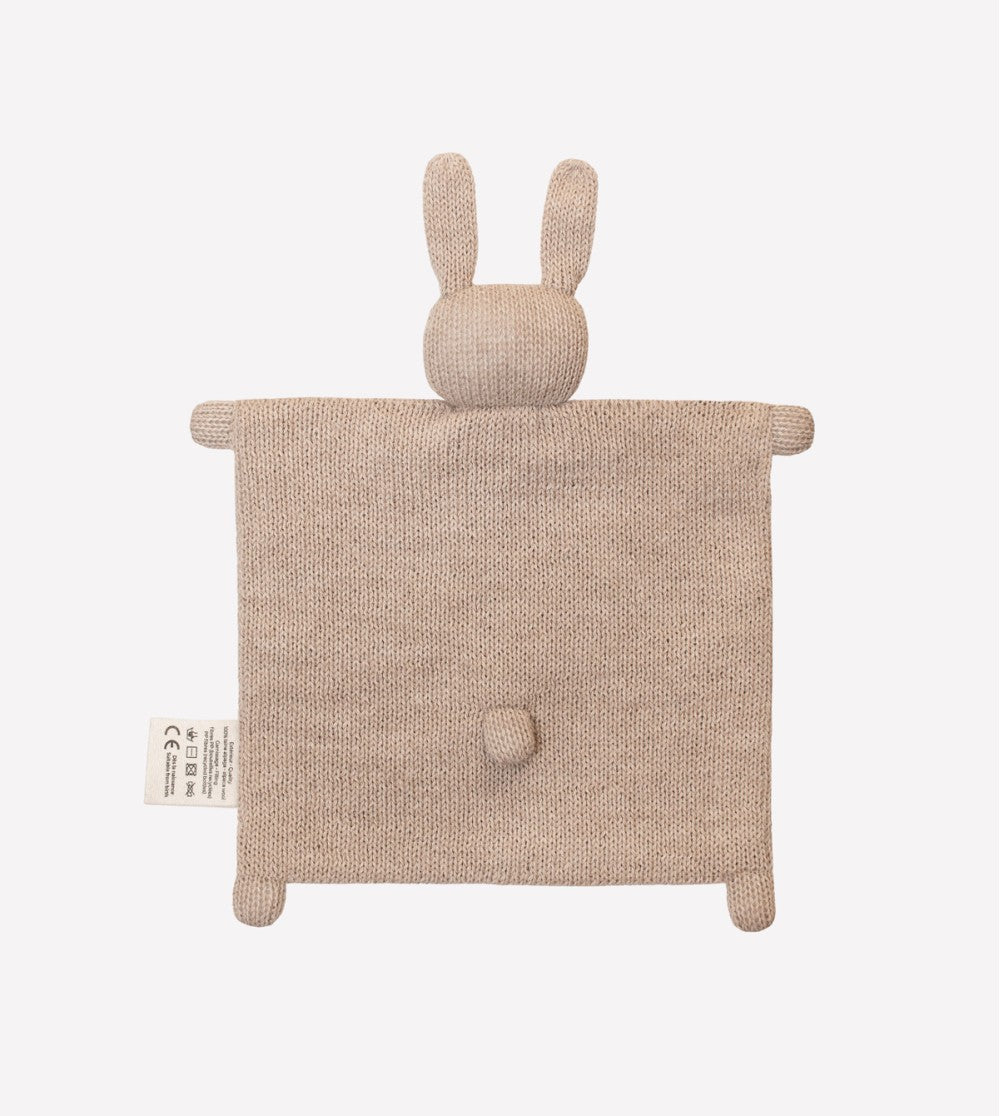 Doudou plat tricoté - Lapin sable