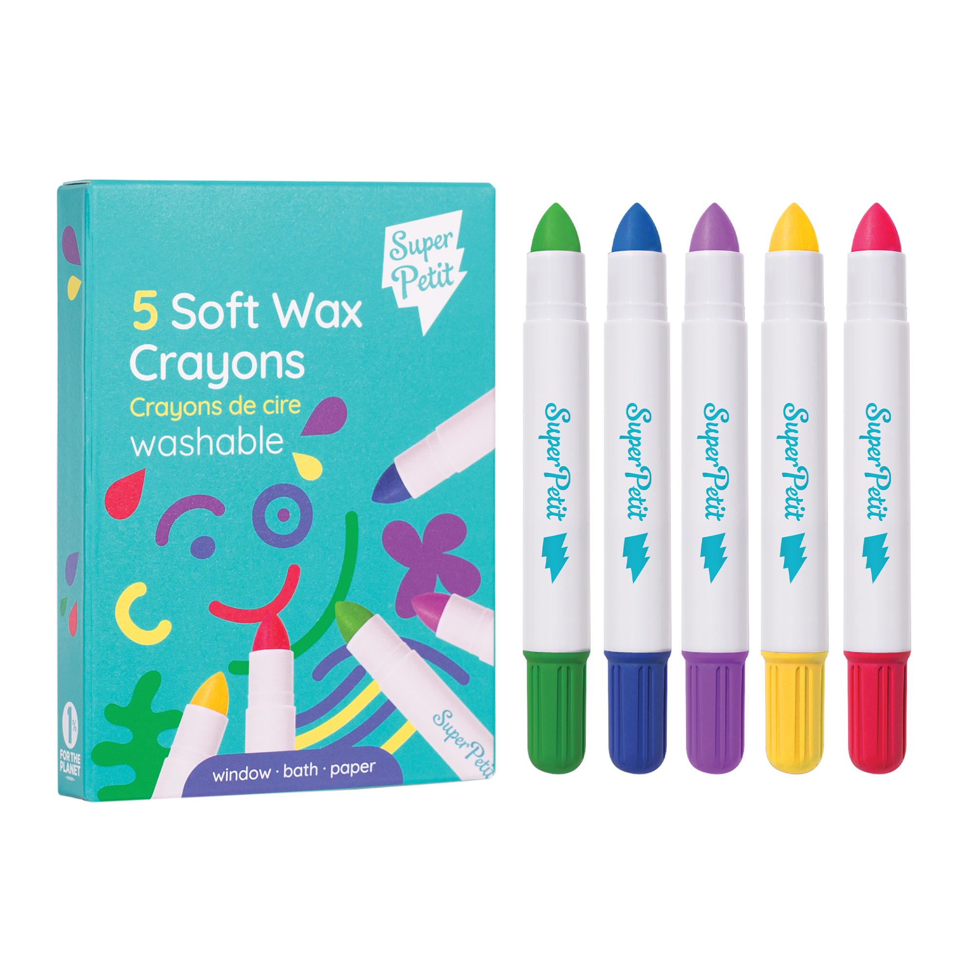 5 crayons de cire multi-surfaces