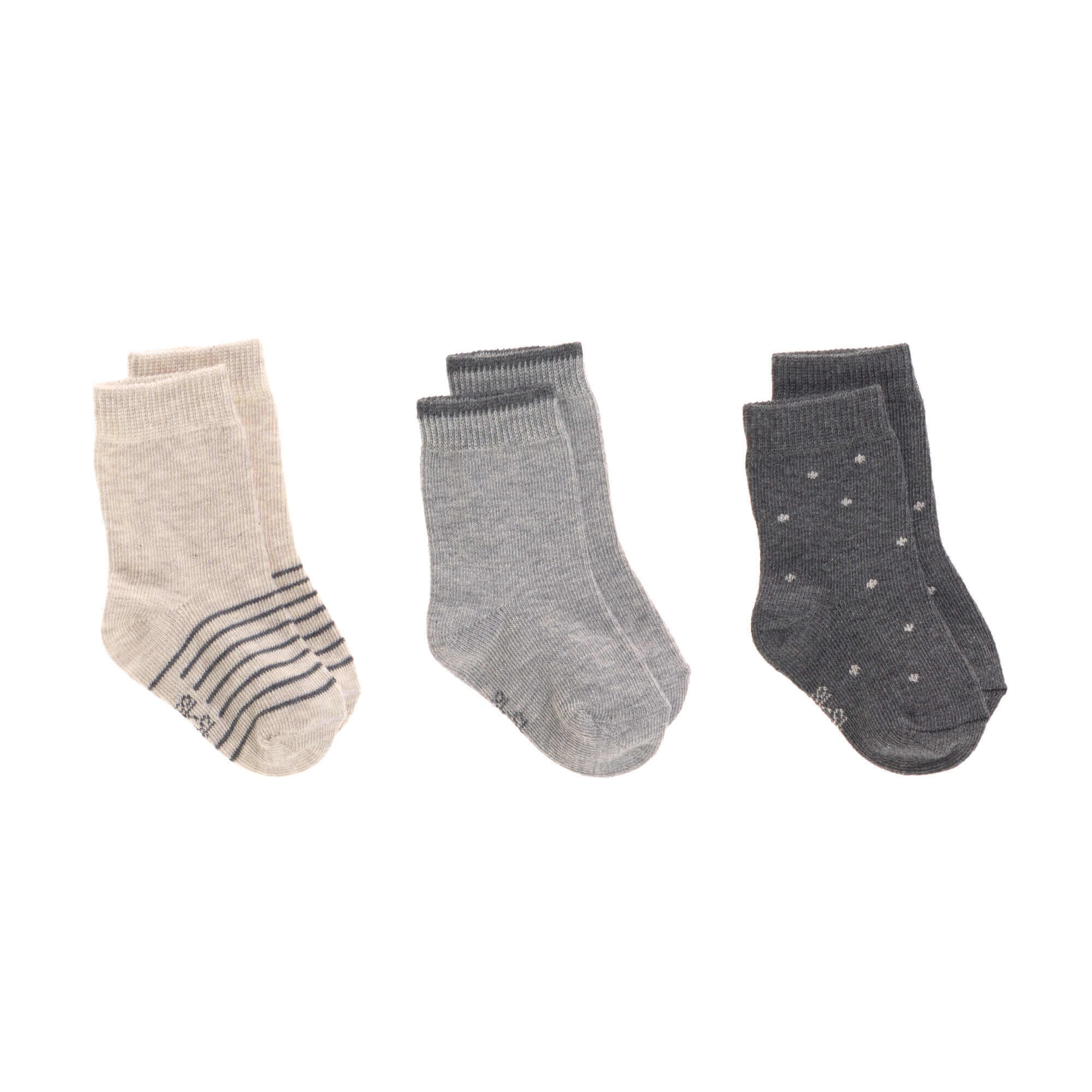 Lot de 3 chaussettes Gots gris 23-26